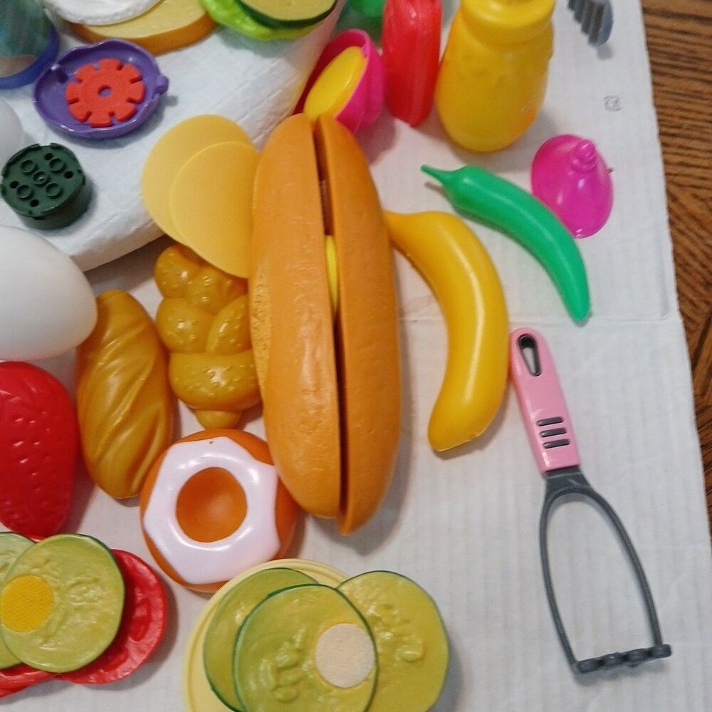 100+ Lot of Kids Pretend Play Toy Food, Dishes, Utensils, Pots, Pans for Kitchen - Picture 7 of 16